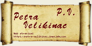 Petra Velikinac vizit kartica